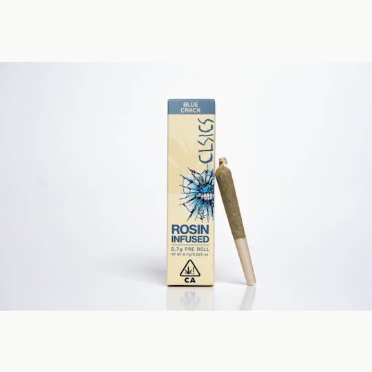 CLSICS Rosin & Rosin Infused Pre Rolls - Blue Crack - .7g Rosin Infused Pre Roll - 1