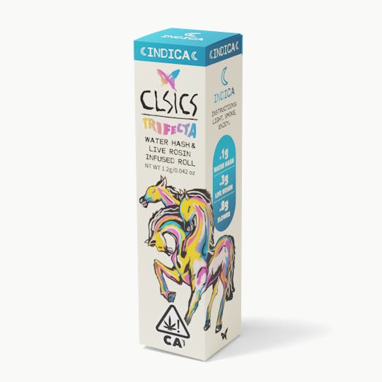 CLSICS Rosin & Rosin Infused Pre Rolls - Purple Punch/Black Ice/Monster Cookies TRIFECTA 1.2g Hash/Rosin/Flower Roll - 1