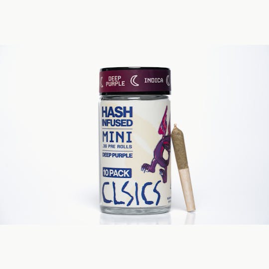 CLSICS Rosin & Rosin Infused Pre Rolls - Deep Purple - 10Pk .3g Hash Infused Pre Rolls - 1