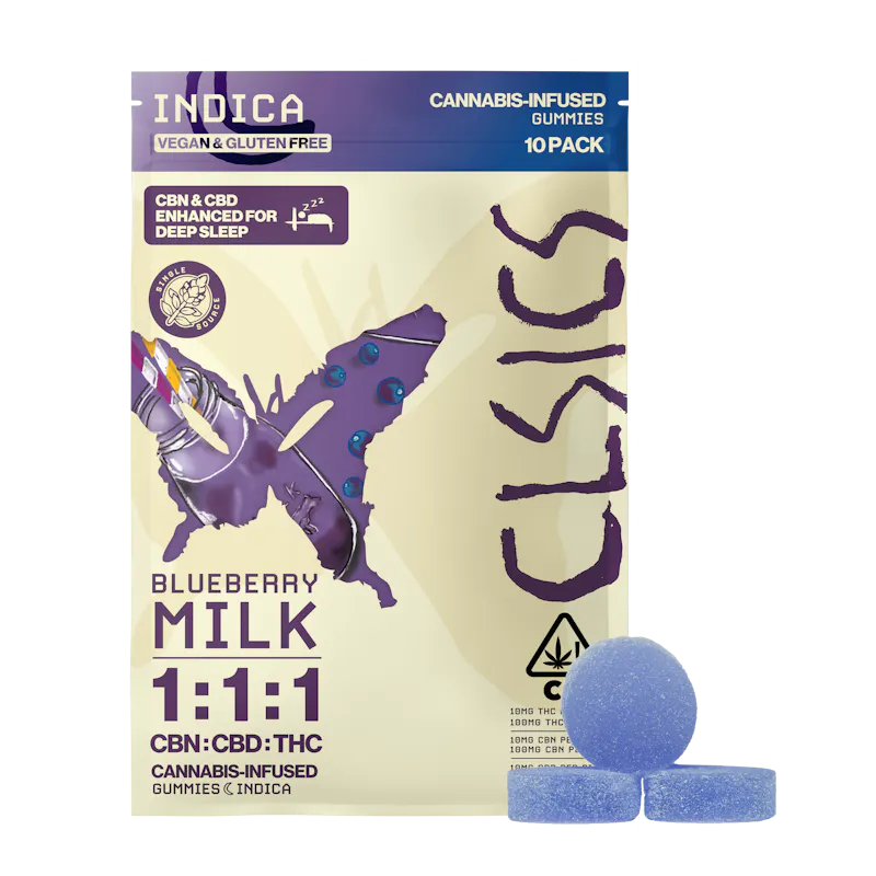 CLSICS - CBN Blueberry Milk - Live Rosin Infused Gummies - 10ct