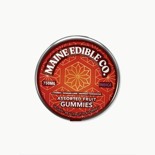 Indico - 750mg Assorted Fruit Indica Gummies - The Maine Edible Co. - 1