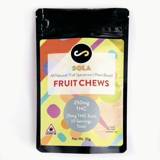 Sola Edibles - 250mg Full Spectrum Fruit Chews - Mix Flavor Pack - 1