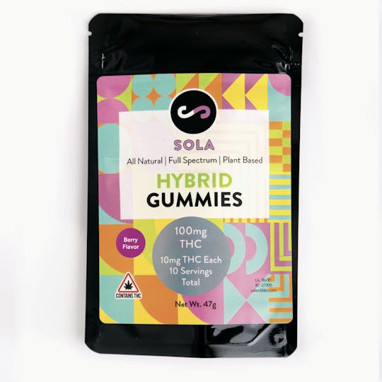 Sola Edibles - 100mg Hybrid Gummies - Berry Flavor Pack - 1