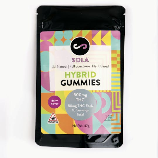 Sola Edibles - 500mg Hybrid Gummies - Berry Flavor Pack - 1