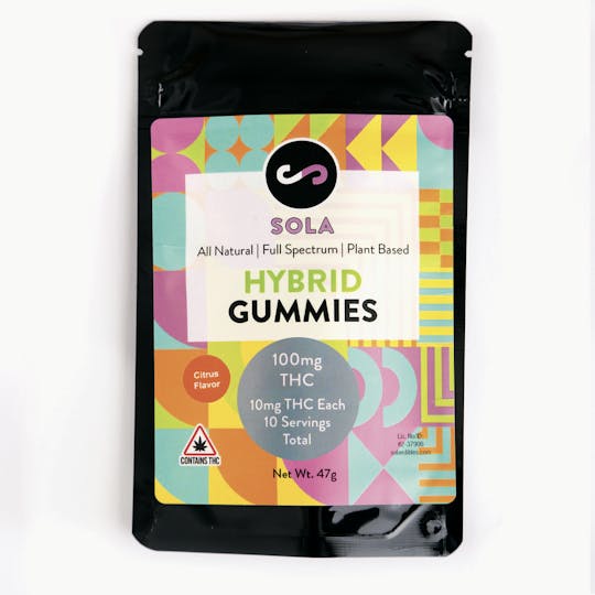 Sola Edibles - 100mg Hybrid Gummies - Citrus Flavor Pack - 1