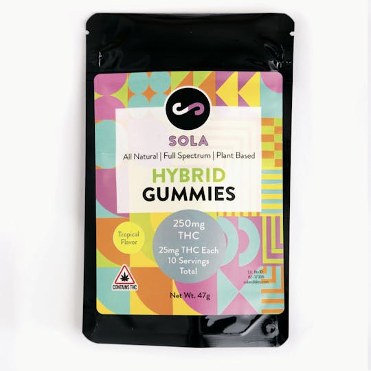 Sola Edibles - 250mg Hybrid Gummies - Tropical Flavor Pack - 1