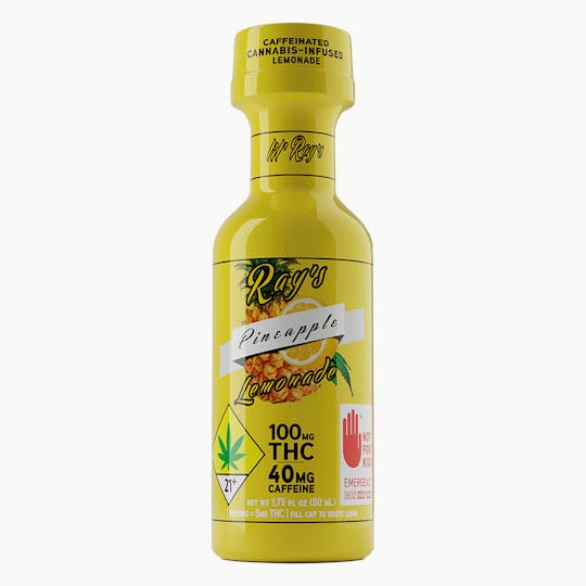 Ray's Lemonade - Caffeinated Pineapple lil' Ray's 100/40mg THC/CAFFEINE - 1