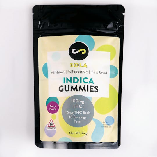 Sola Edibles - 100mg Indica Gummies - Berry Flavor Pack - 1