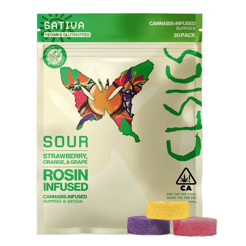 CLSICS - Sour Sativa Live Rosin Infused Gummies - Party Pack - 20ct