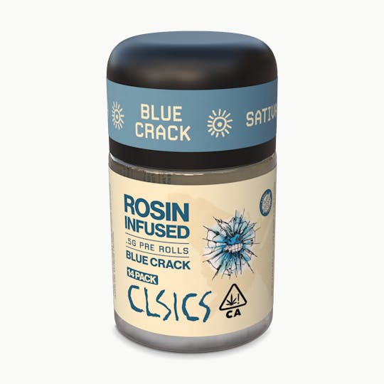 CLSICS Rosin & Rosin Infused Pre Rolls - Blue Crack - 14Pk .5g Rosin Infused Pre Rolls PARTY PACK - 1