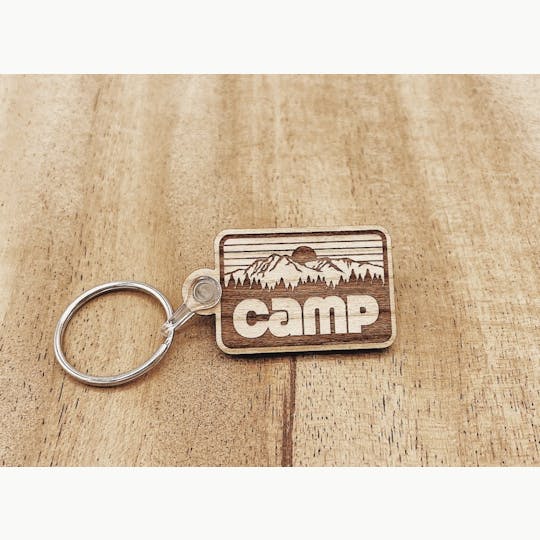 Camp Cannabis - CAMP Wooden Keychain - 1