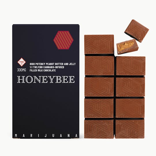 Honeybee - High Potency Peanut Butter & Jelly 1:1 Milk Chocolate - 1