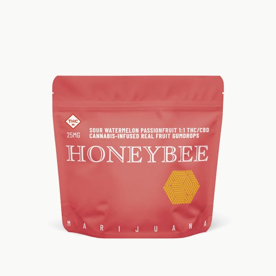 Honeybee - Sour Watermelon Passionfruit 1:1 Gumdrops 5-pack - 1