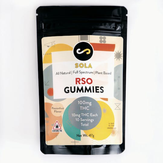 Sola Edibles - 100mg RSO Gummies - Passionfruit Flavor Pack - 1