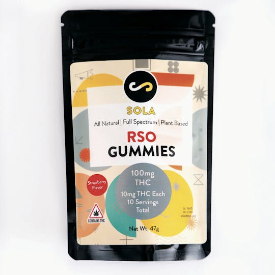 Sola Edibles - 100mg RSO Gummies - Strawberry Flavor Pack - 1