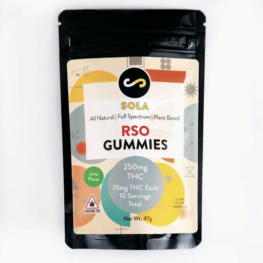 Sola Edibles - 250mg RSO Gummies - Lime Flavor Pack - 1