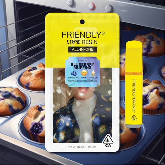 Friendly Brand - Blueberry Muffins 1g Live Resin ALL-IN-ONE - 1