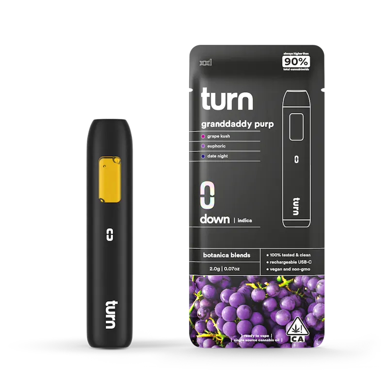 turn Granddaddy Purp Disposable 2g disposable