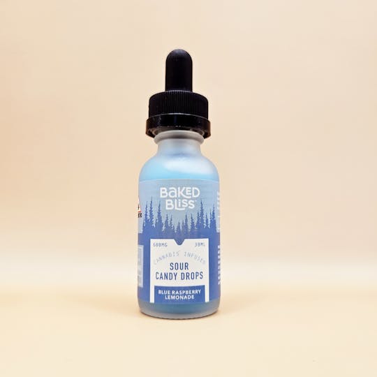 Baked Bliss Edibles - Baked Bliss 600mg Blue Raspberry Lemonade Sour Candy Drops - 1