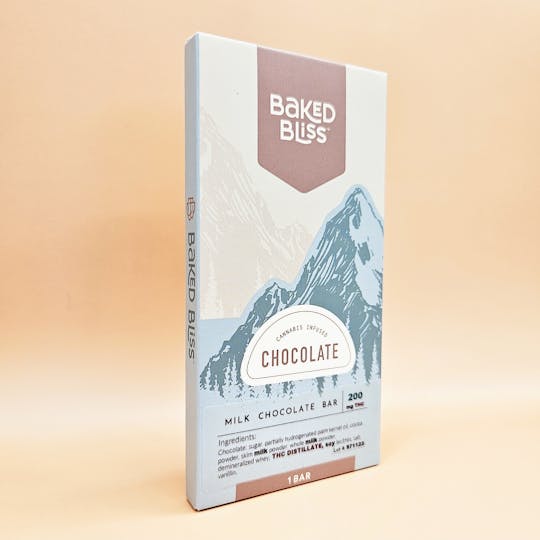 Baked Bliss Edibles - Baked Bliss 200mg Milk Chocolate Bar - 1