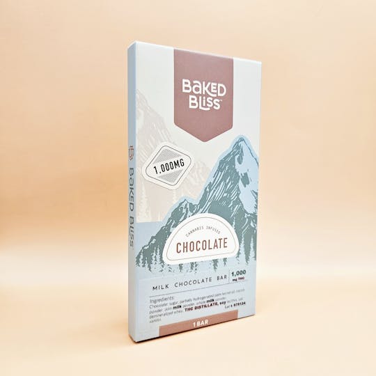 Baked Bliss Edibles - Baked Bliss 1000mg Milk Chocolate Bar - 1
