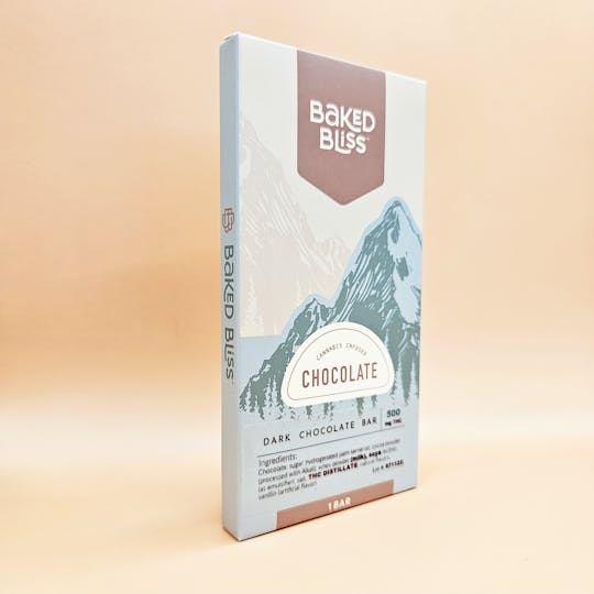 Baked Bliss Edibles - Baked Bliss 500mg Dark Chocolate Bar - 1