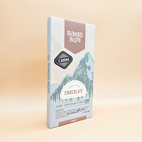 Baked Bliss Edibles - Baked Bliss 2000mg Dark Chocolate bar - 1