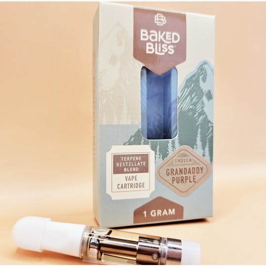 Baked Bliss Edibles - Baked Bliss 1g Granddaddy Purple Distillate Cartridge - 1