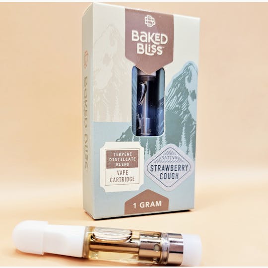 Baked Bliss Edibles - Baked Bliss 1g Strawberry Cough Distillate Cartridge - 1