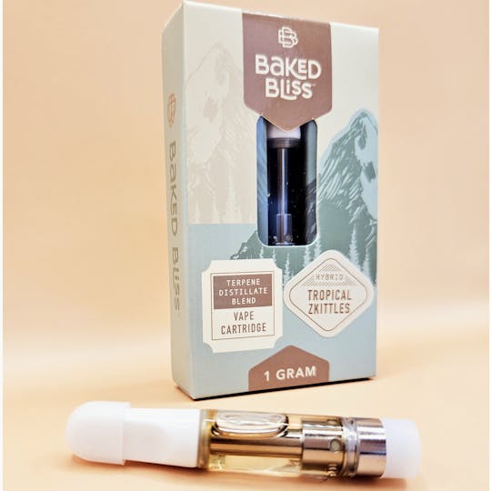 Baked Bliss Edibles - Baked Bliss 1g Tropical Zkittles Distillate Cartridge - 1