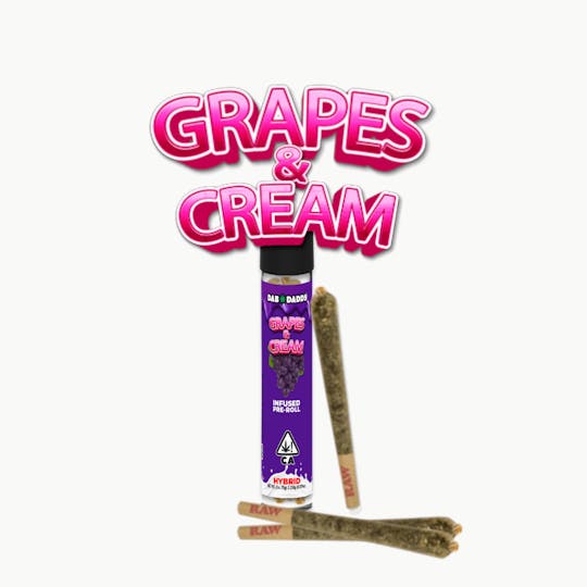 Dab Daddy Ⓡ - Grapes and Cream Infused Pre-Rolls Dab Daddy® (3 x .75g) 2.25g - 1
