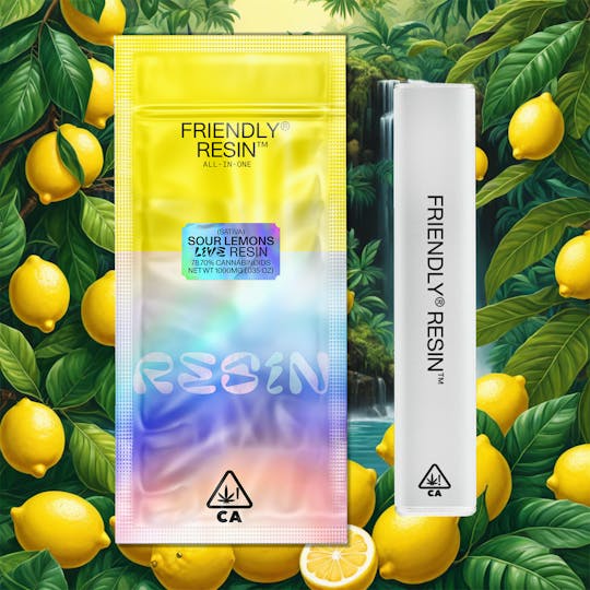 Friendly Brand - Sour Lemons | Sativa | 1g Live Resin ALL-IN-ONE - 1
