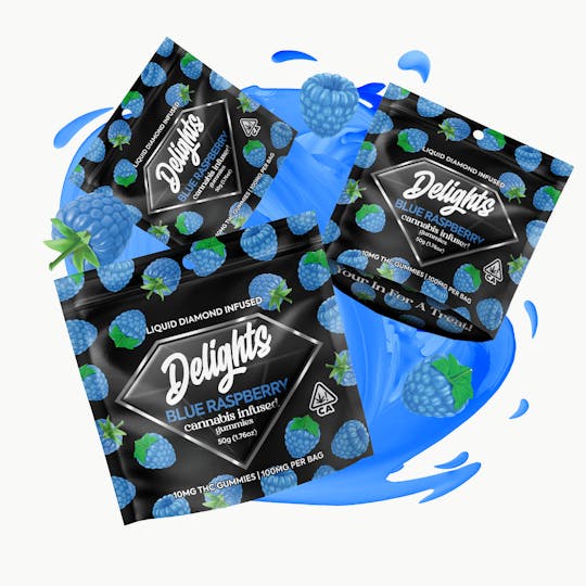 Delights Gummies - Blue Raspberry Delights Gummies Liquid Diamond Infused - 1