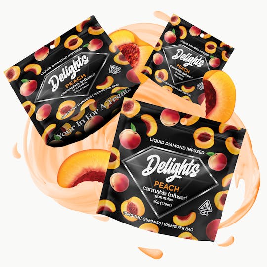 Delights Gummies - Peach Delights Gummies Liquid Diamond Infused - 1