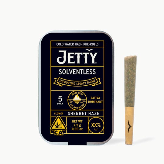 Jetty Extracts - Sherbet Haze Cold Water Hash Infused Pre-Roll 5 Pack (2.5g) - 1