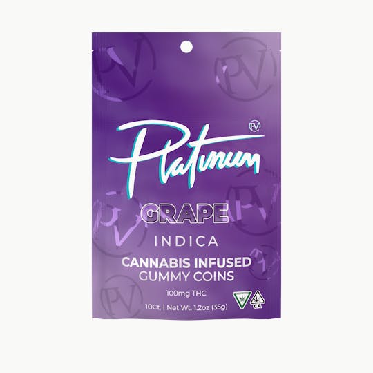 Platinum Vape - Platinum Vape 100mg Gummies - Grape (Indica) - 1