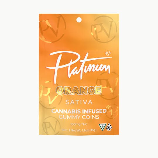 Platinum Vape - Platinum Vape 100mg Gummies - Orange (Sativa) - 1