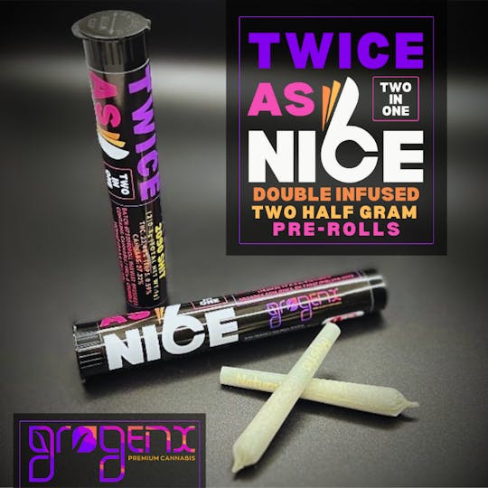 GroGenx - GroGenx - TWICE AS NICE - (2) 0.5g DOUBLE INFUSED PRE-ROLLS - P.O.J. - 1