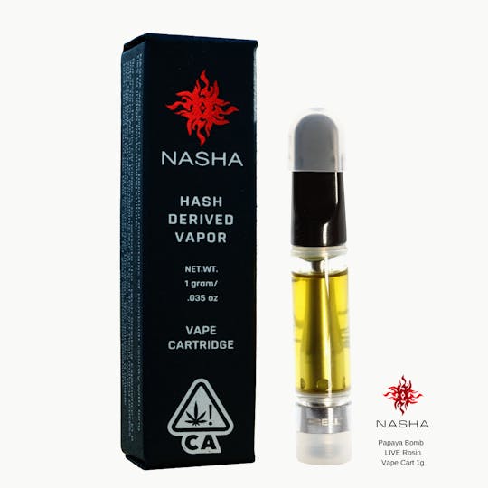 NASHA - Papaya Bomb Live Rosin Vape Cart 1g (Alpenglow) - 1