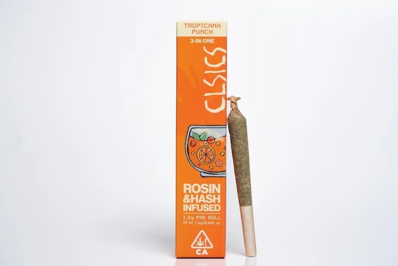 CLSICS - Tropicana Punch - Trifecta Hash/Rosin/Flower Infused Joint - 1.2g pre-roll