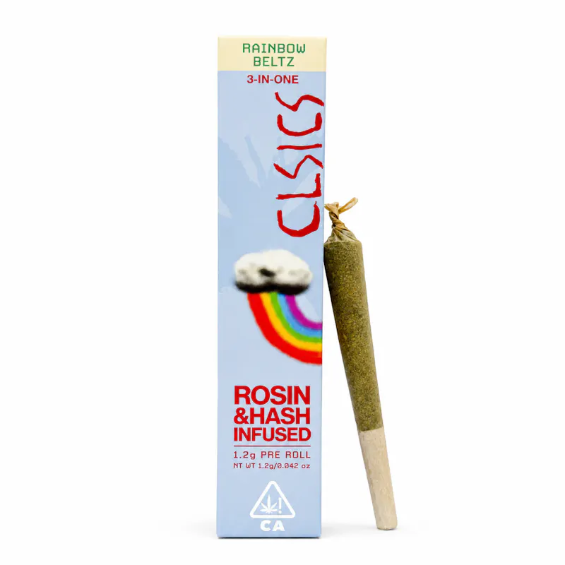 CLSICS - Rainbow Beltz - Trifecta Hash/Rosin/Flower Infused Joint - 1.2g
