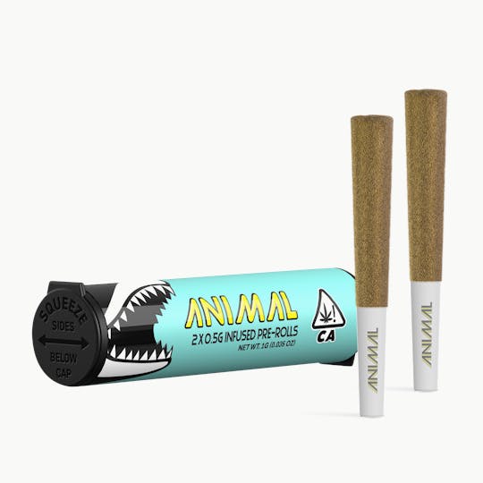 Go Full Animal - ANIMAL - 2x .5G SUPER INFUSED PRE ROLL PACK - DURBAN POISON - 1