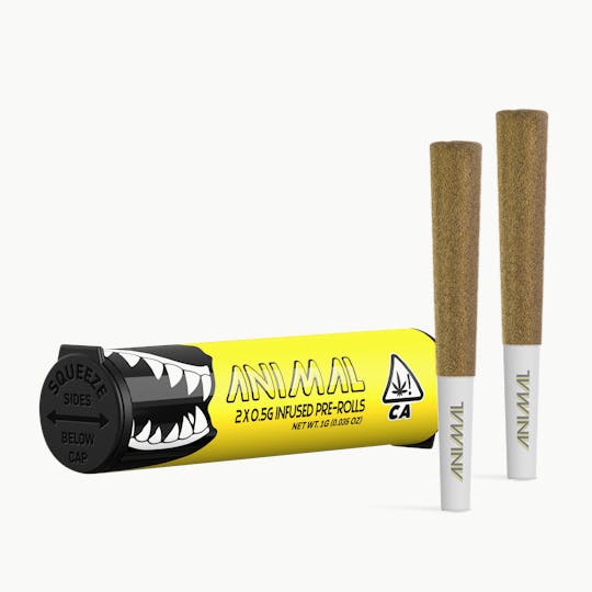 Go Full Animal - ANIMAL - 2x .5G SUPER INFUSED PRE ROLL PACK - PEACHES AND CREAM - 1