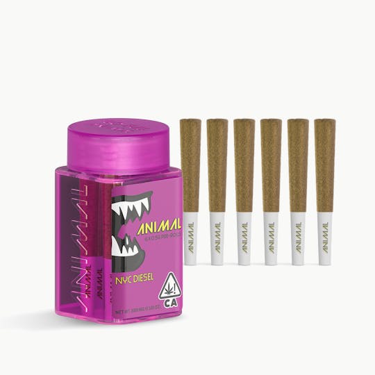 Go Full Animal - ANIMAL - 6x .5G SUPER INFUSED PRE ROLL PACK - NYC DIESEL - 1