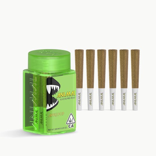 Go Full Animal - ANIMAL - 6x .5G SUPER INFUSED PRE ROLL PACK - APPLE POP - 1