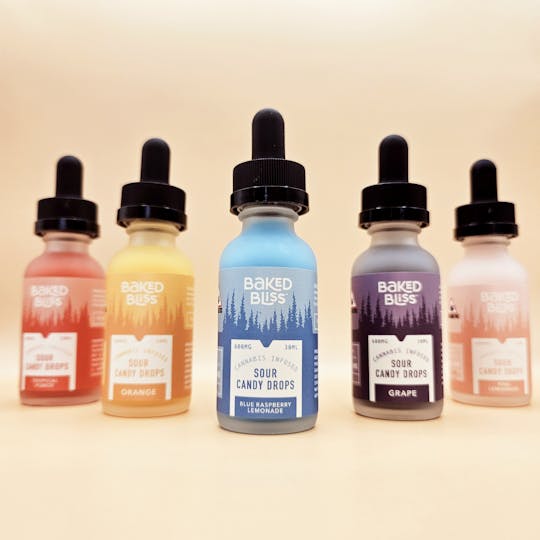 Baked Bliss Edibles - Baked Bliss 600mg Sour Candy Drops - 1