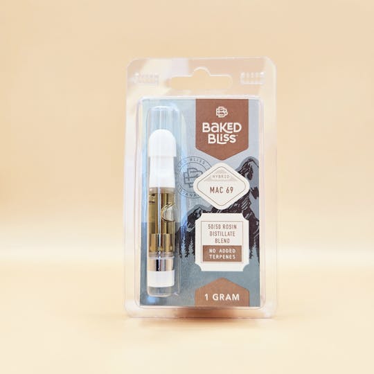 Baked Bliss Edibles - Baked Bliss Mac69 1g 50/50 Hash Rosin/Distillate Cartridge - 1