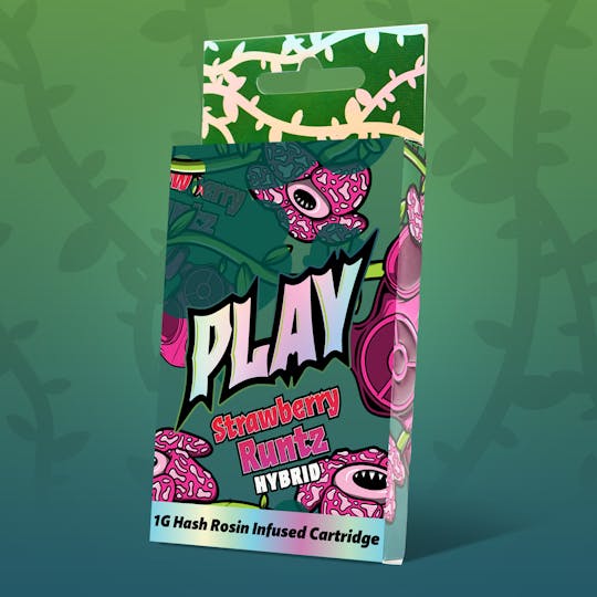 Rkive Reserve - Play Cannabis Strawberry Runts Hash Rosin Infused Distillate Cart - 1