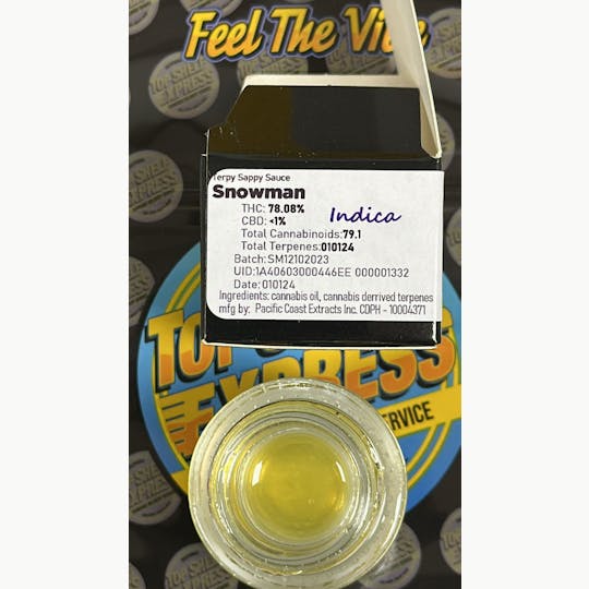 Top Shelf Express - Snowman Terpy Sappy Sauce (1g) **BLOW OUT SPECIAL $10 EACH** - 1