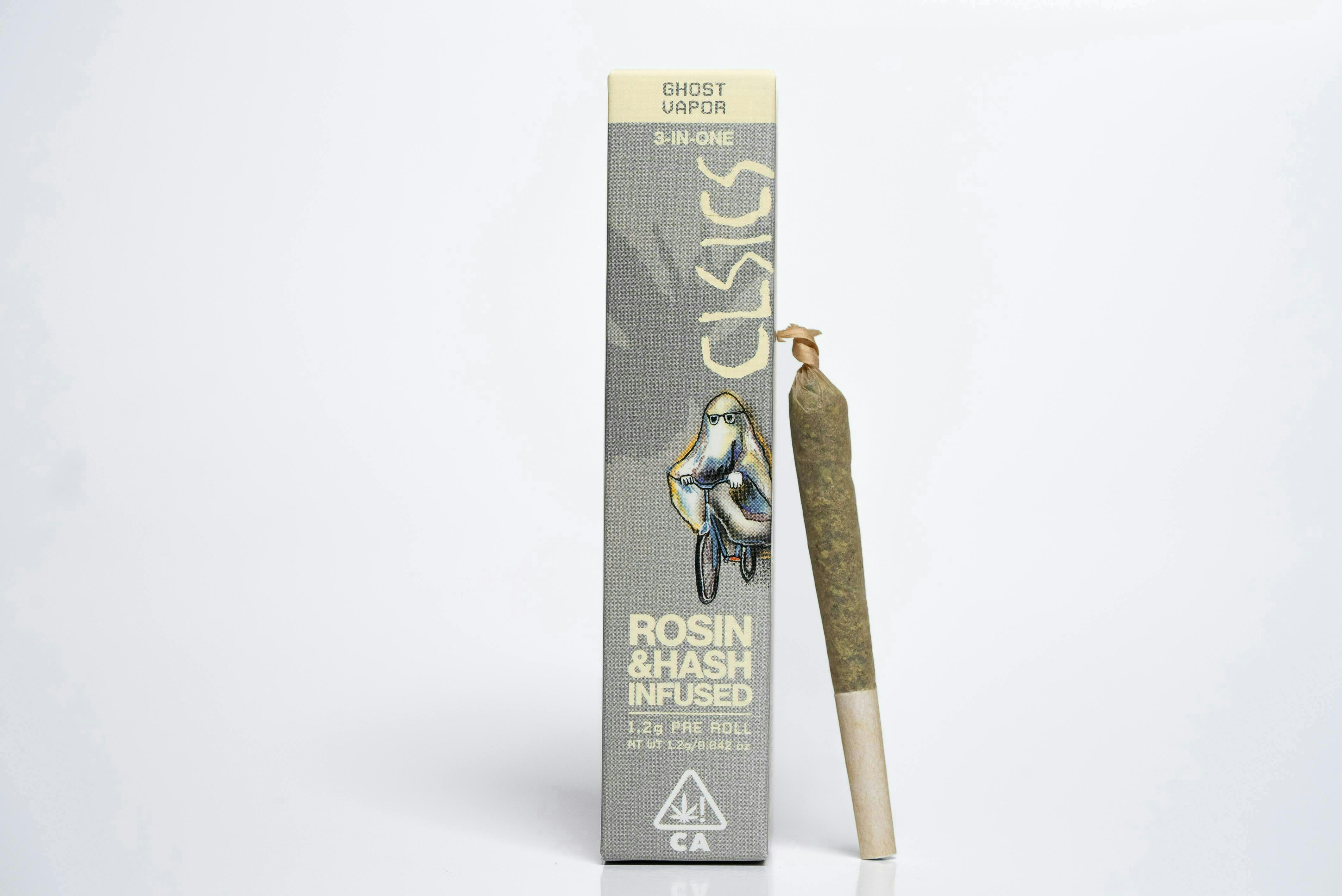 CLSICS Rosin & Rosin Infused Pre Rolls - CLSICS - Ghost Vapor - Trifecta Hash/Rosin/Flower Infused Joint - 1.2g - 1